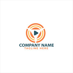 Creative cinema logo design vectors on white background
