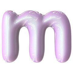 m Font Pink Color 3D Render
