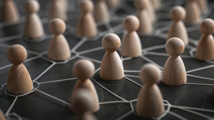Obraz premium The interconnected wooden figures