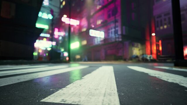 sublime neon signs add a touch of elegance to the streets of this Asian city at night