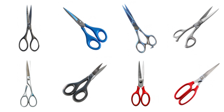 Scissor transparent sample mockup isolated png with no background.