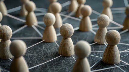 Obraz premium The interconnected wooden figures