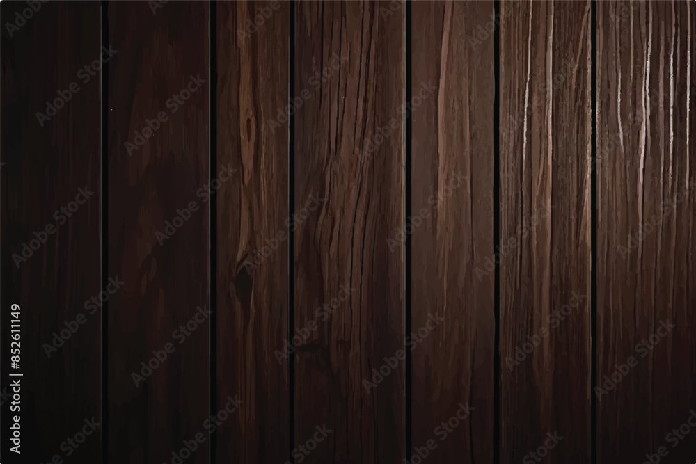 Wall mural Wood texture. Rich wooden plank texture with natural grain patterns. Dark Brown Wood texture. Wood texture, wood background. dark wood planks background. dark wood texture.  - Wall murals