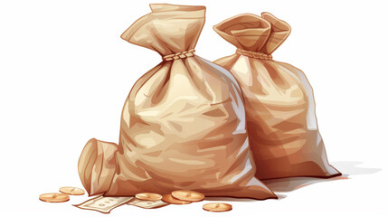 Money bag with a green dollar sign, 3D icon