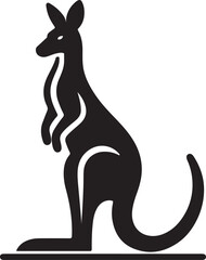 kangaroo icon silhouette vector 