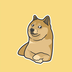 Shiba Dog Vector Cute Illustration