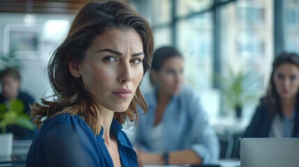 The serious office woman