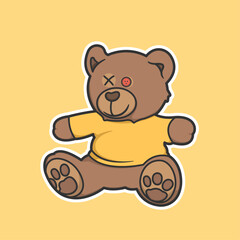 Teddy Bear Vector Cute Illustration