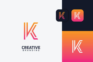 K Letter Trademark Brand Logo
