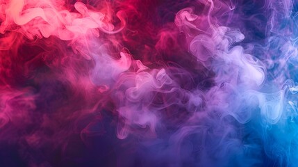 Dramatic smoke and fog in contrasting vivid red, blue, and purple colors. Vivid and intense abstract background or wallpaper.