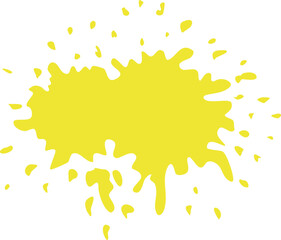 Abstract isolated vector yellow paint stain. Bright colored blot illustration.