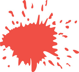 Abstract isolated vector red paint stain. Bright colored blot illustration.