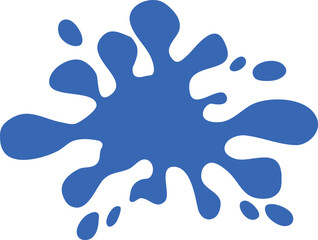 Abstract isolated vector blue paint stain. Bright colored blot illustration.