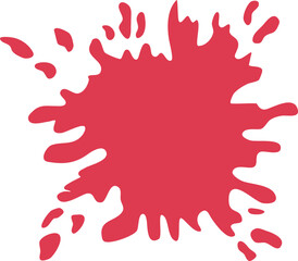 Abstract isolated vector red paint stain. Bright colored blot illustration.