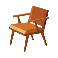 a retro teak wood chair isolated on white