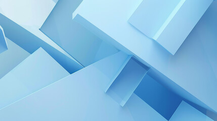Fototapeta premium Blue structural shapes and angles create a futuristic, three-dimensional pattern in a minimalist style.