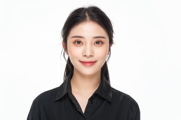 Fototapeta premium Elegant Portrait of a Young Asian Woman Capturing Modern Chic and Sophisticated Beauty, Perfect for Fashion