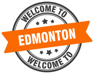 Welcome to Edmonton stamp. Edmonton round sign