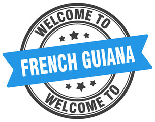 Welcome to French Guiana stamp. French Guiana round sign