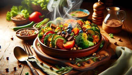 Slow food, comida saludable, veggie, vegano, naturista, saludable, verduras, tofu, gourmet