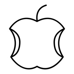 Apple Core icon. outline icon
