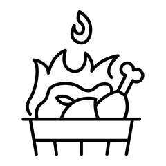 burning trash icon. outline icon