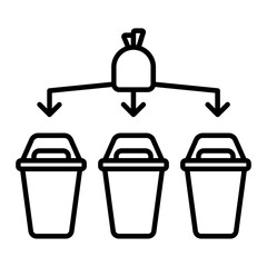 separate trash icon. outline icon