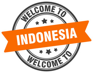 Fototapeta premium Welcome to Indonesia stamp. Indonesia round sign