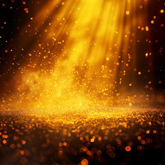 luxury golden dust background with rays