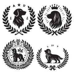 dog vector outline illustration Flat design dog and silhouette illustration vector eps 