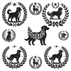 dog vector outline illustration Flat design dog and silhouette illustration vector eps 