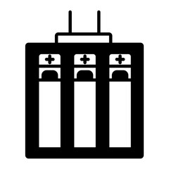 Rechargeable Battery icon. black fill icon