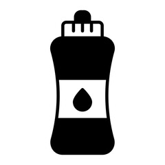 Water Bottle icon. black fill icon