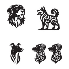 dog vector outline illustration Flat design dog and silhouette illustration vector eps 