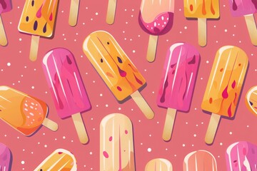 seamless pattern with ice cream