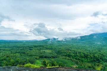 Naklejka premium mountain landscape with clouds