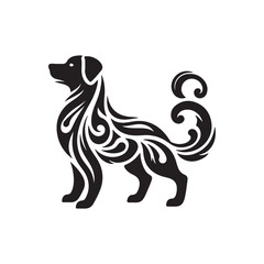 dog vector outline illustration Flat design dog and silhouette illustration vector eps 
