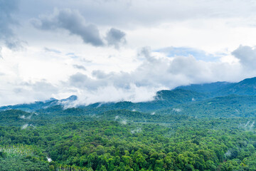 mountain landscape with clouds