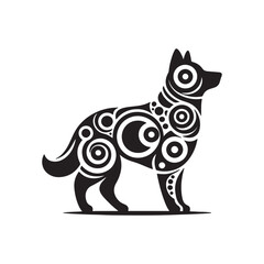 dog vector outline illustration Flat design dog and silhouette illustration vector eps 