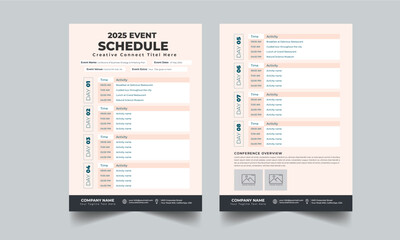 Event Schedule layout design template with unique design style concept	