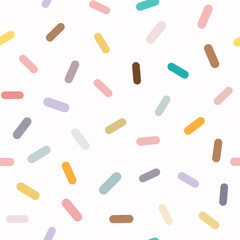 Colorful cake sprinkle vector seamless pattern