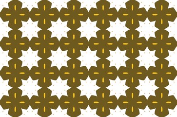 A pattern design of brown and yellow flowers on white background