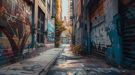 Fototapeta premium A lifelike 3D graffiti piece on a city wall, with elements that pop out into the street, merging the boundaries between art and the urban environment.