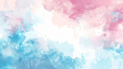 Obraz premium Soft pastel watercolor abstract painting with blue, pink, and white hues