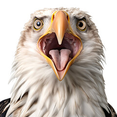 Delightful Small Bald Eagle isolated on a transparent background, png file, cut off bg, alpha canal