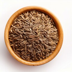 cumin seeds or jeera in bowl on isolated white background
