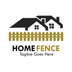 Home fence logo template illustration