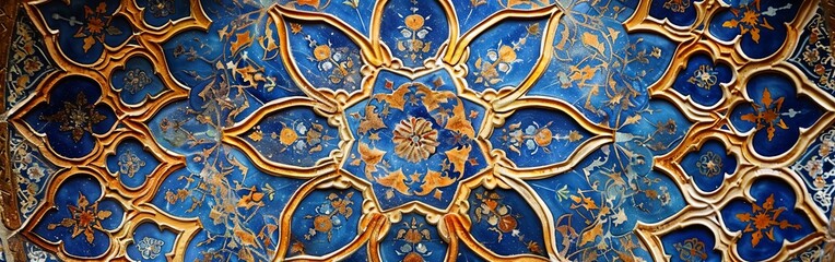 Ornate Islamic Ceramic Plate with Luxurious Detail