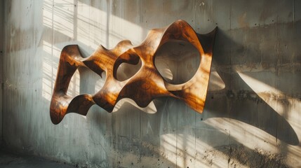 Wooden structure hanging on wall