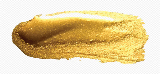 Golden paint brush stroke. gold paint smear glittering texture. gold brush stroke with metallic effect. hand drawing gold brush stroke. abstract paint brush stroke design element.